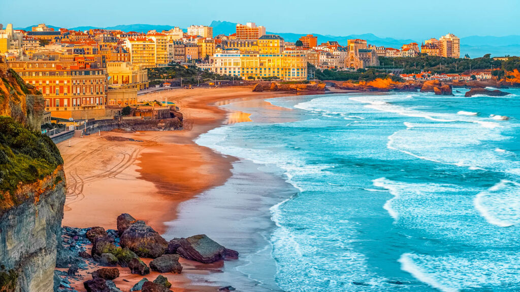 Vista de la costa de Biarritz